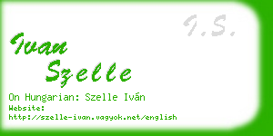 ivan szelle business card